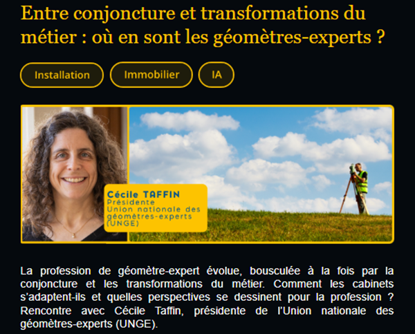 Entre conjoncture et transformations du métier : où en sont les géomètres-experts ?